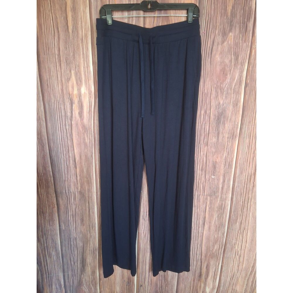 Women's XL Navy Blue Wide Leg Drawstring Lounge Pants